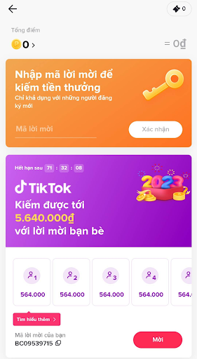 Bạn cũng có thể nhận xu bằng cách giới thiệu bạn bè