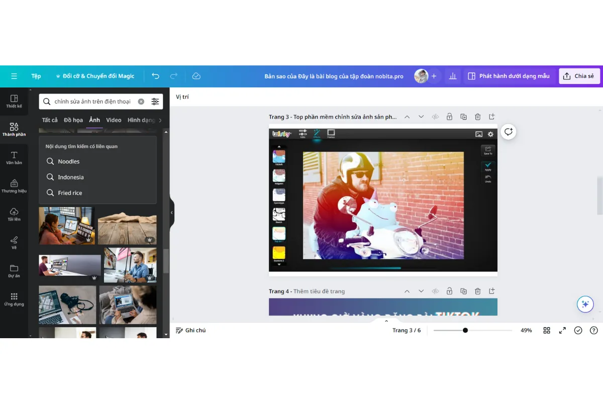 Phần mềm sửa ảnh miễn phí Canva