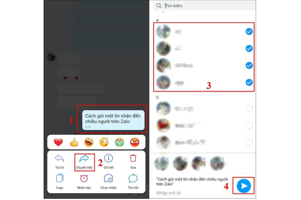 Gửi tin nhắn hàng loạt trên Zalo bằng điện thoại